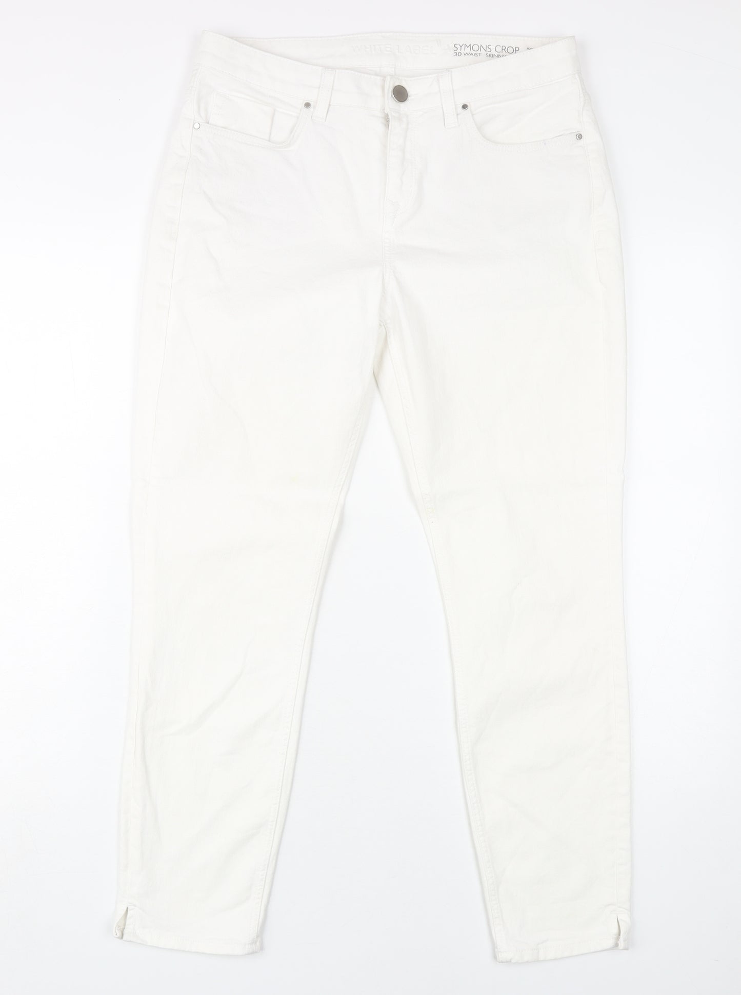 White Label Women's White Cropped Slim Jeans Size 12
