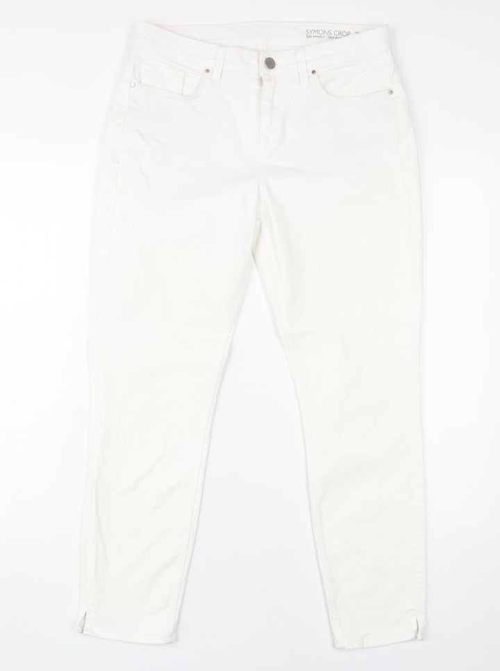 White Label Women's White Cropped Slim Jeans Size 12