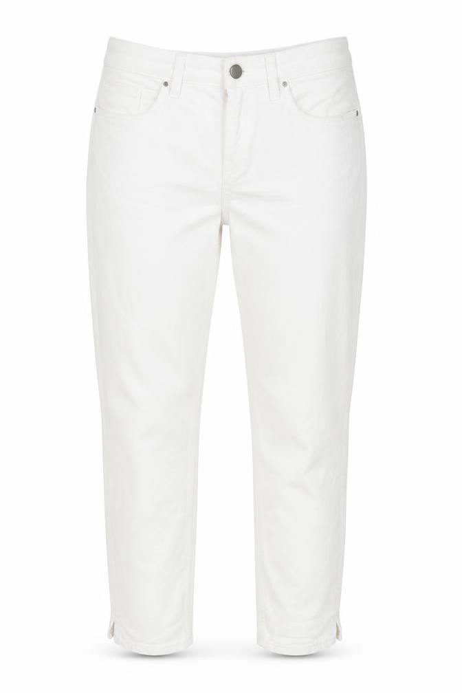 Front view of The White Company Women's White Cropped Slim Jeans, size 12