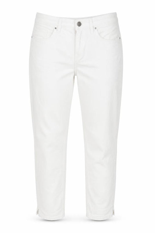 Front view of The White Company Women's White Cropped Slim Jeans, size 12