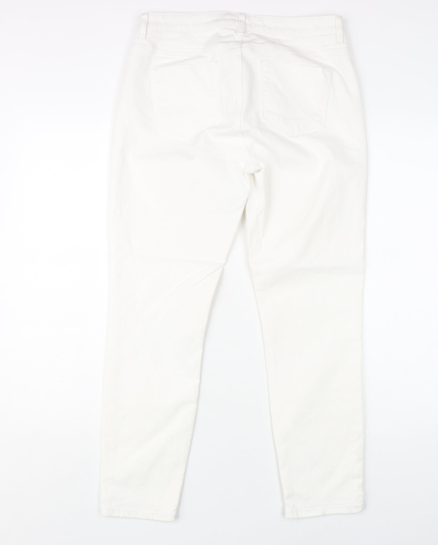 White Label Women's White Cropped Slim Jeans Size 12