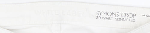 White Label Women's White Cropped Slim Jeans Size 12