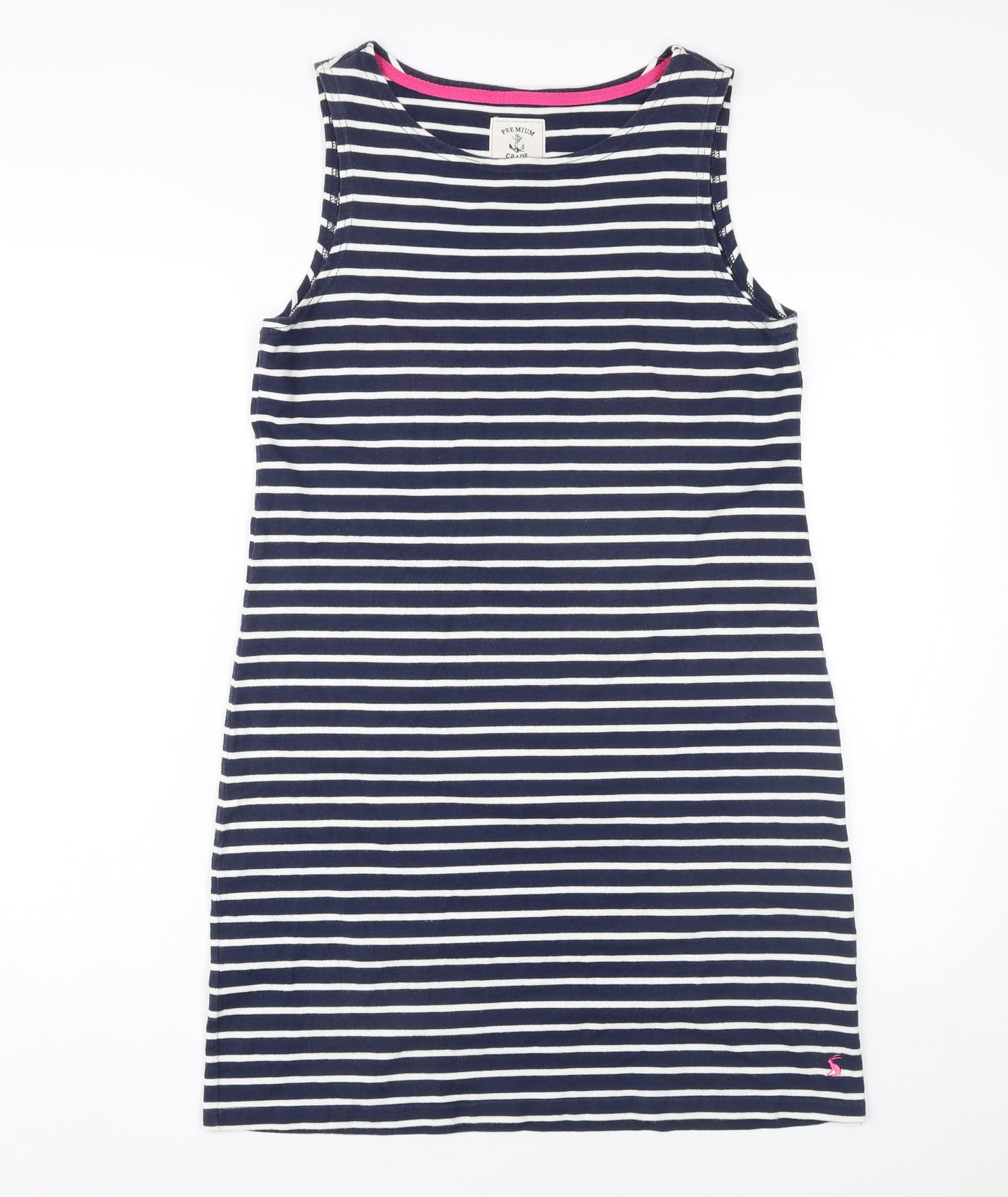 Joules Women Blue Striped Shift Dress Size 14
