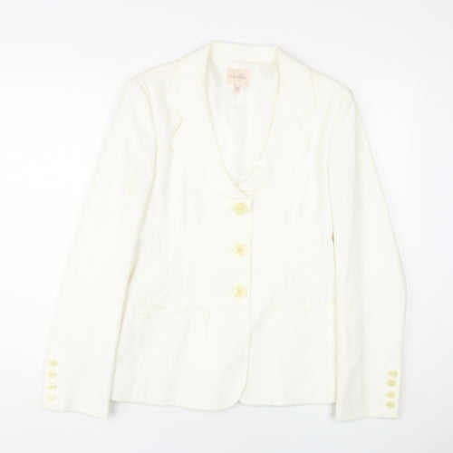 Whistles Women's White Blazer Jacket UK 14