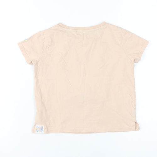 FatFace Girls' Beige Graphic Print T-Shirt, 5-6 Years, Casual