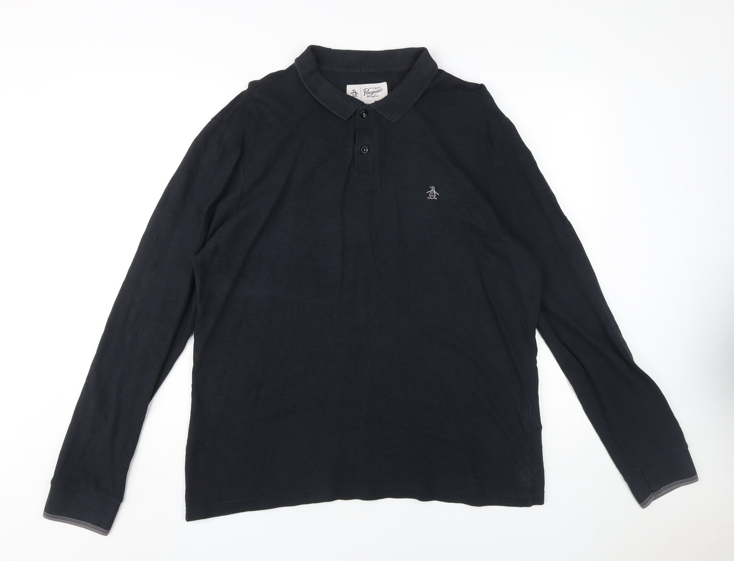 Original Penguin Mens Black Long Sleeve Polo XL