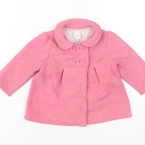 Jasper Conran Girls Pink Basic Coat, 12-18 Months, Double-Breasted