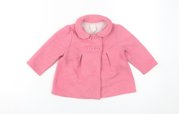 Jasper Conran Girls Pink Basic Coat, 12-18 Months, Double-Breasted