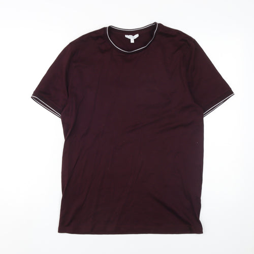 Reiss Men's Brown Egyptian Cotton Crew Neck T-Shirt M