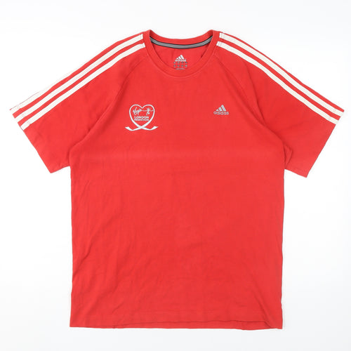Adidas Men's Red Crew Neck T-Shirt S
