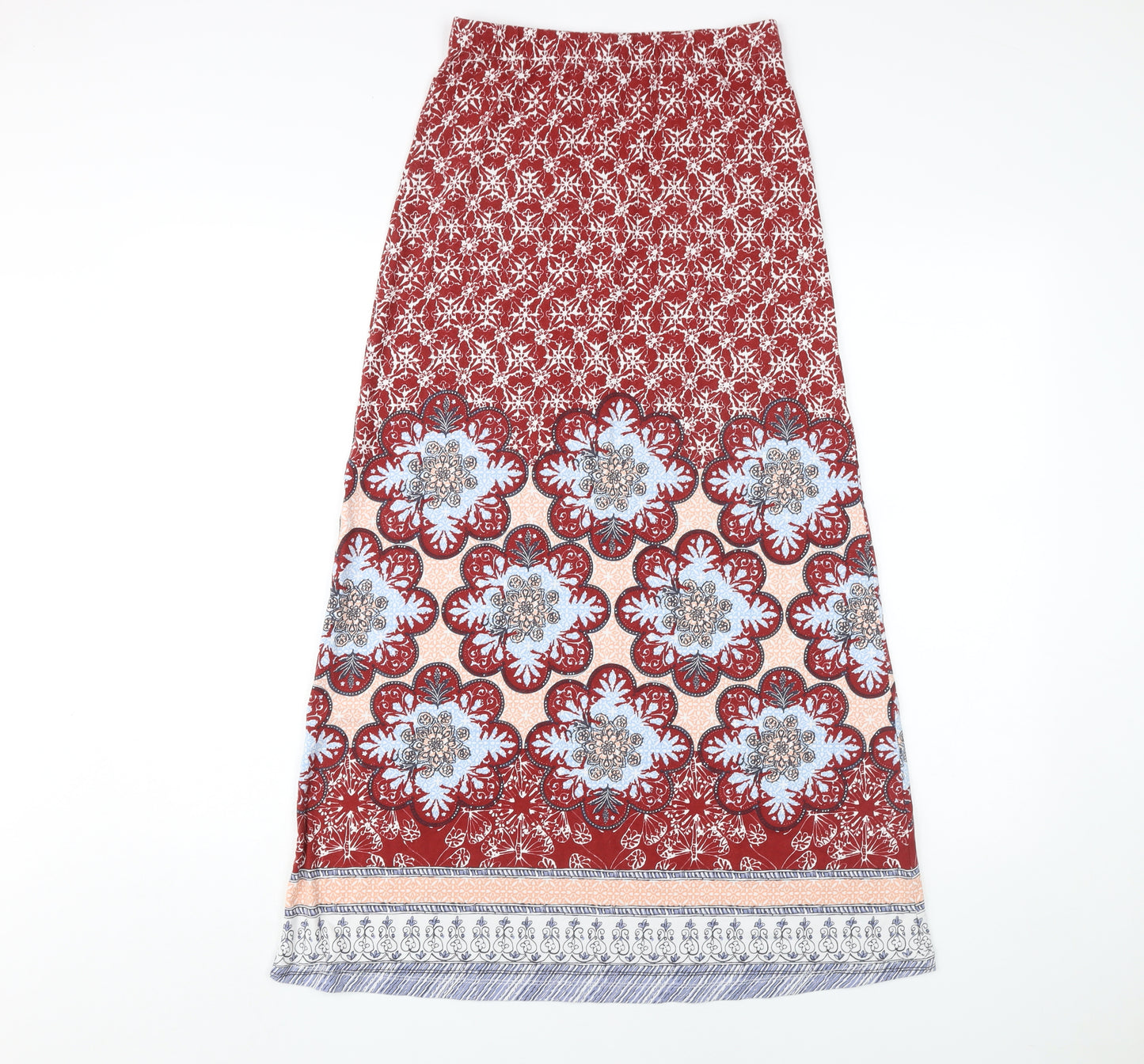 White Stuff Women's Red Floral Long A-Line Skirt Size 6