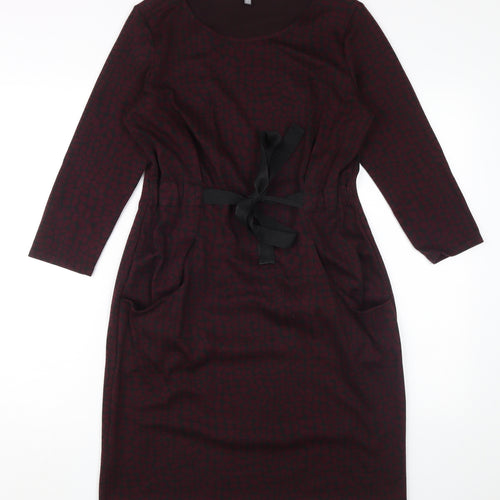 Laura Ashley Women's Red Sheath Dress, Size 12 - Elegant Workwear