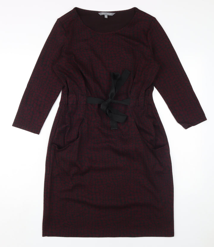 Laura Ashley Women's Red Sheath Dress, Size 12 - Elegant Workwear