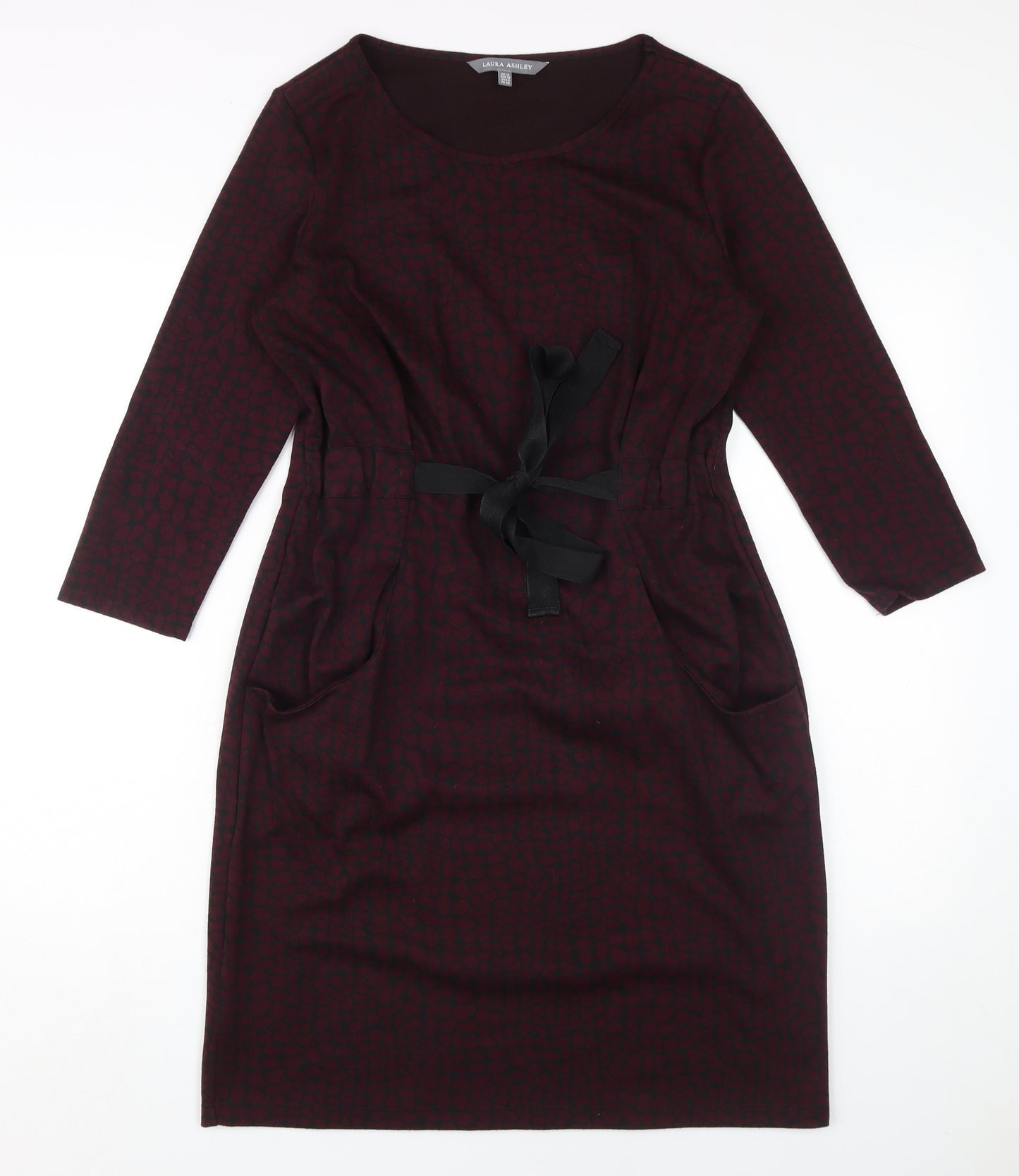 Laura Ashley Women's Red Sheath Dress, Size 12 - Elegant Workwear