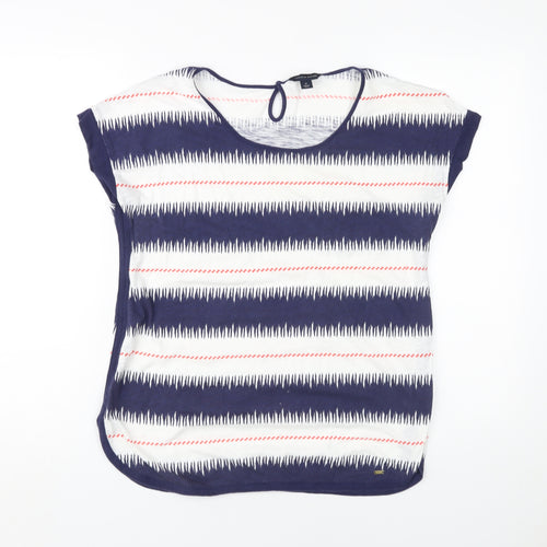 Tommy Hilfiger Women's Blue Striped T-Shirt, Size 12