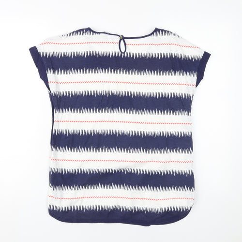 Tommy Hilfiger Women's Blue Striped T-Shirt, Size 12