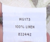 Boden Women's Beige Floral Linen Midi A-Line Skirt Size 12