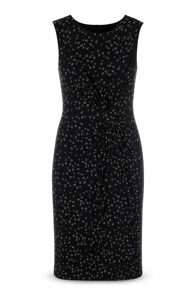 Front view of Laura Ashley Women's Black Sheath Dress, size 10