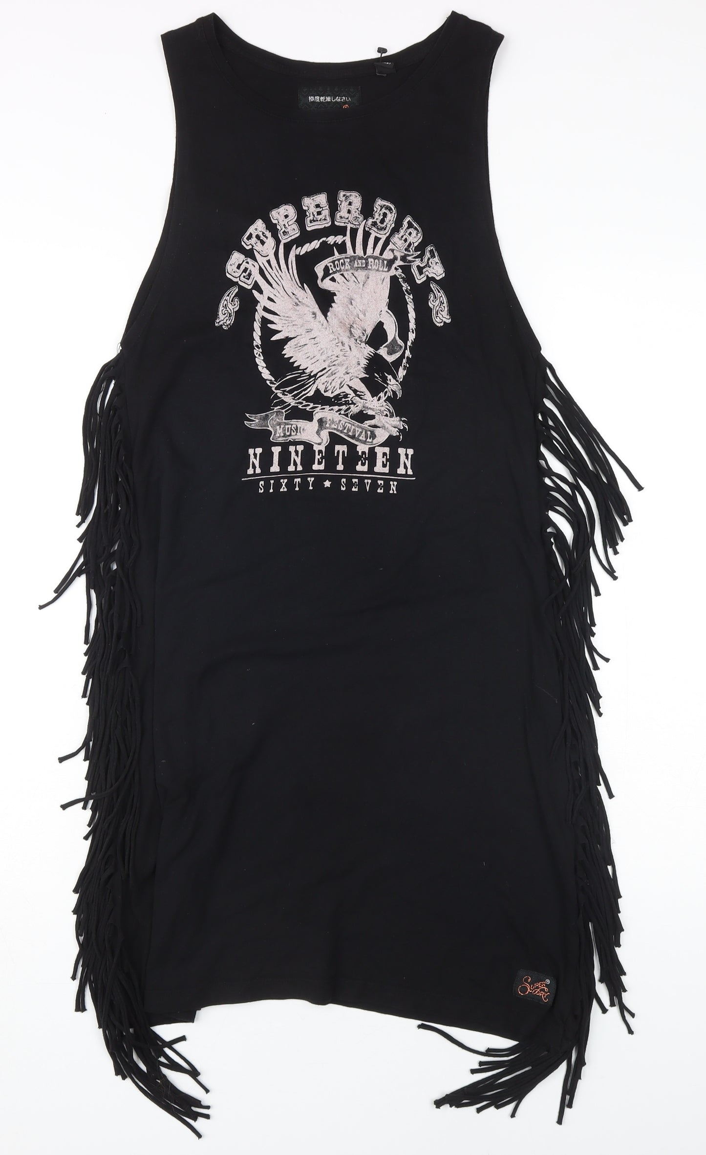 Superdry Women's Black Fringe Festival Tank Dress XS