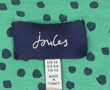 Joules Green Polka Dot Women's Dress Size 16, Short Sleeve Casual
