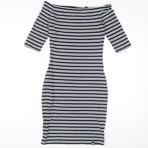 Superdry Women's Off Shoulder Striped Bodycon Dress XS