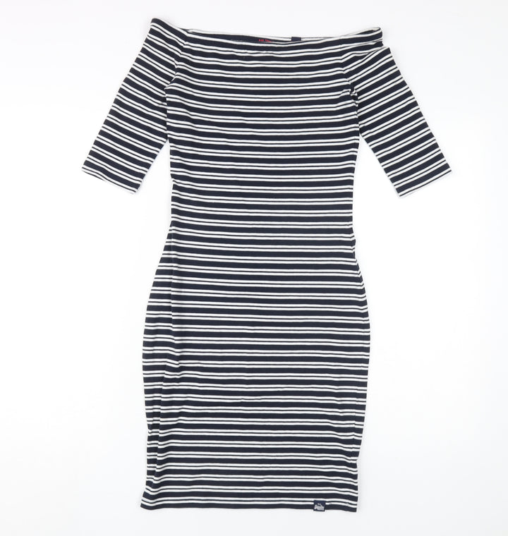 Superdry Women's Off Shoulder Striped Bodycon Dress XS