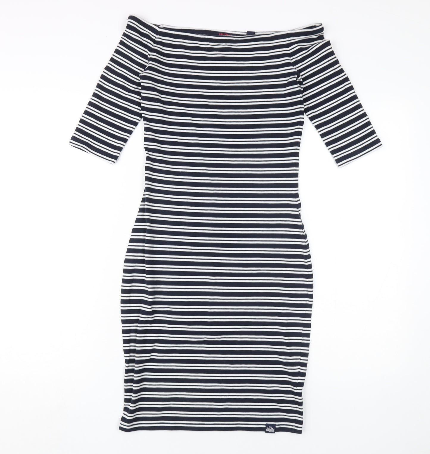 Superdry Women's Off Shoulder Striped Bodycon Dress XS