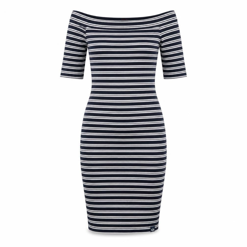 Superdry Women's Off Shoulder Striped Bodycon Dress XS