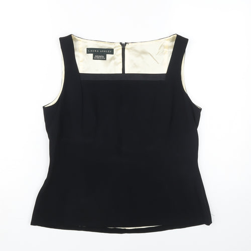 Laura Ashley Women's Black Sleeveless Blouse, Size 14