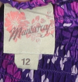 Mantaray Women's Purple Floral Strapless Midi Dress