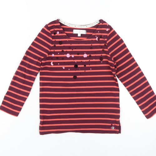 Jasper Conran Girls Multicoloured Striped Sequin T-Shirt 5-6 Yrs