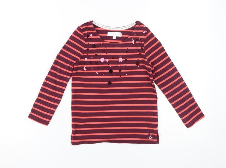 Jasper Conran Girls Multicoloured Striped Sequin T-Shirt 5-6 Yrs