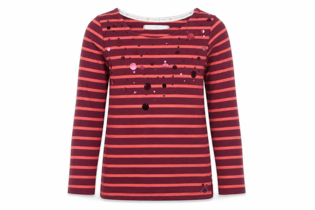 Jasper Conran Girls Multicoloured Striped Sequin T-Shirt 5-6 Yrs