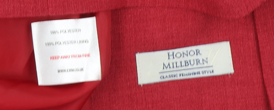 Honor Millburn Women's Red Blazer Size 18 Classic Button