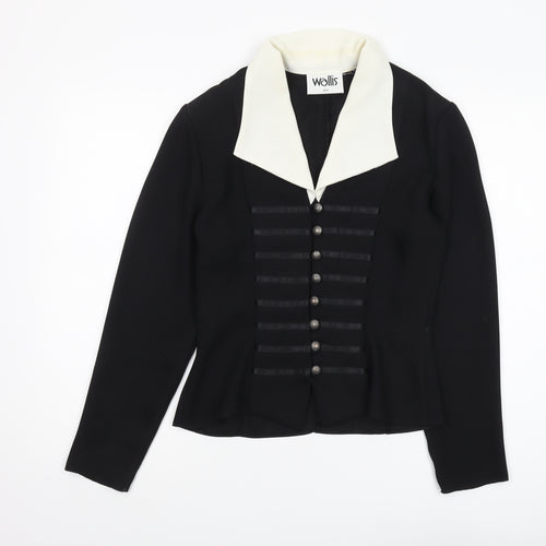 Wallis Women's Black Collared Blouse Size 10