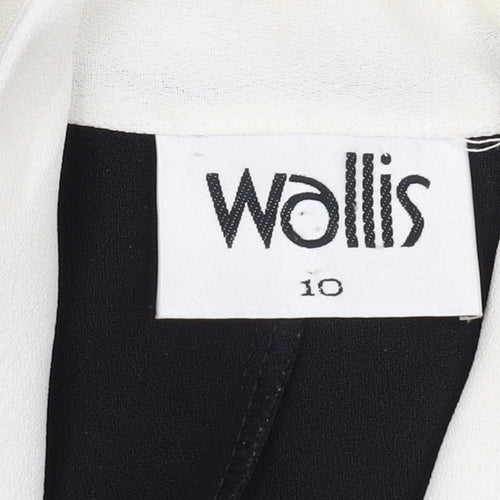 Wallis Women's Black Collared Blouse Size 10