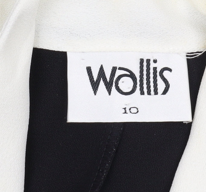 Wallis Women's Black Collared Blouse Size 10