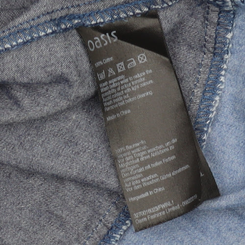 Oasis Women's Blue Short Fit & Flare Denim Dress