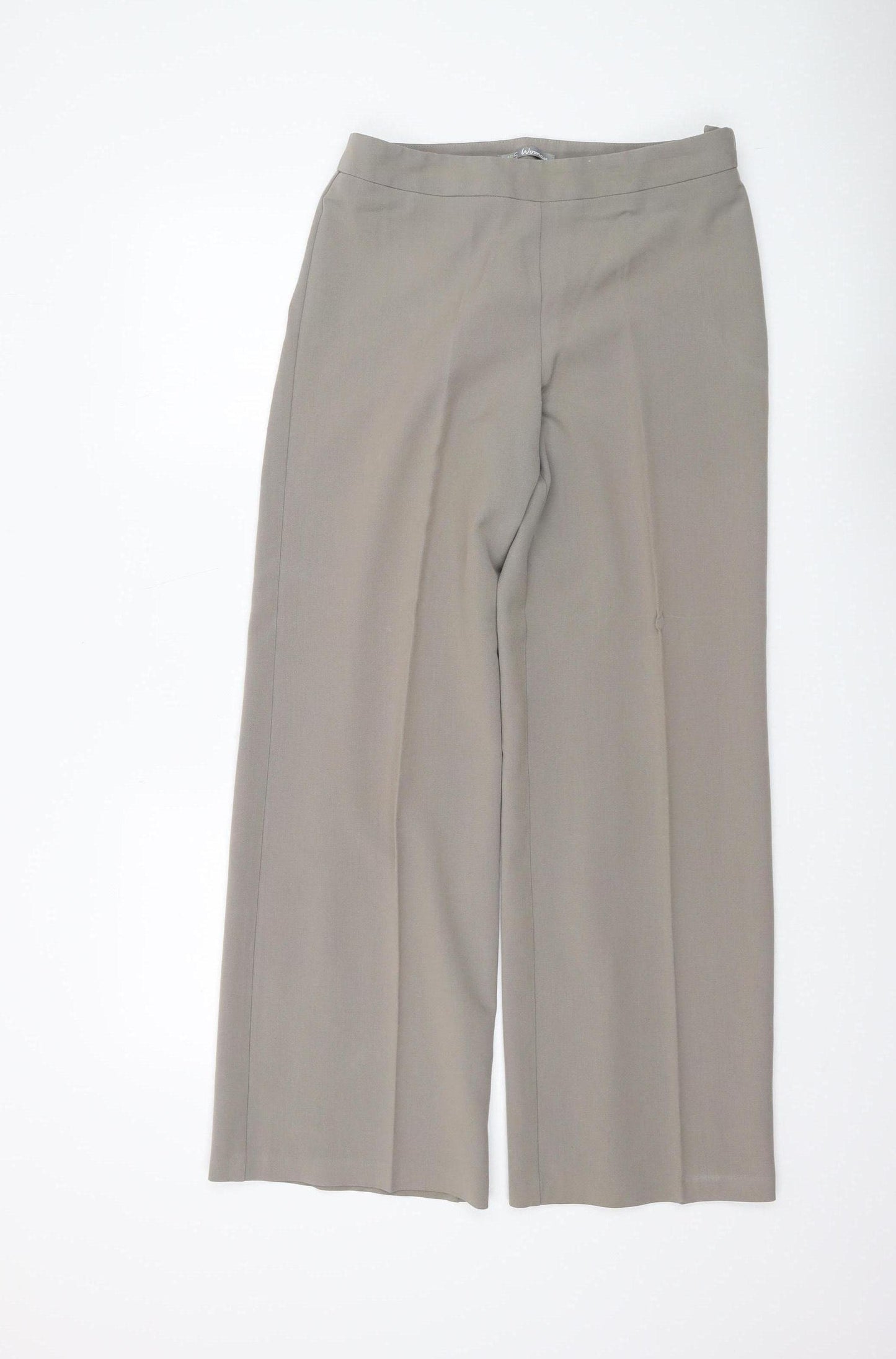 Marks and Spencer Women Beige Wide-Leg Trousers Size 10