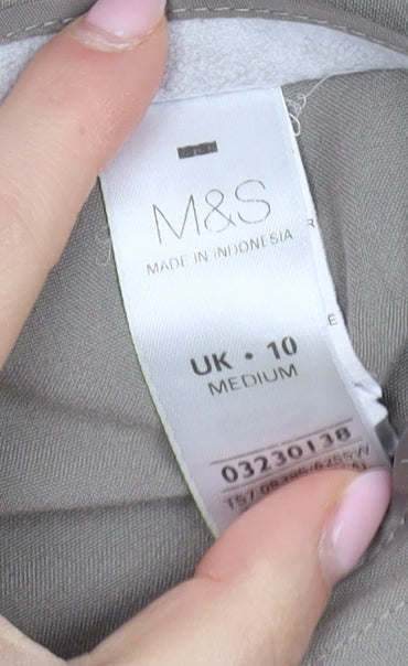 Marks and Spencer Women Beige Wide-Leg Trousers Size 10