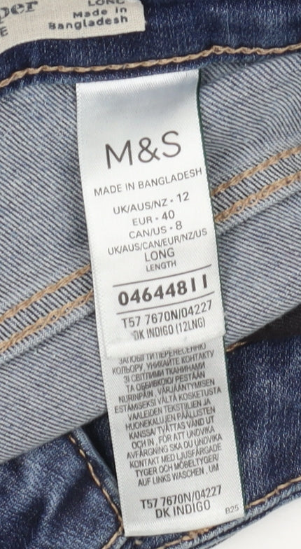 Marks and Spencer Women's Blue Skinny Jeans Size 12