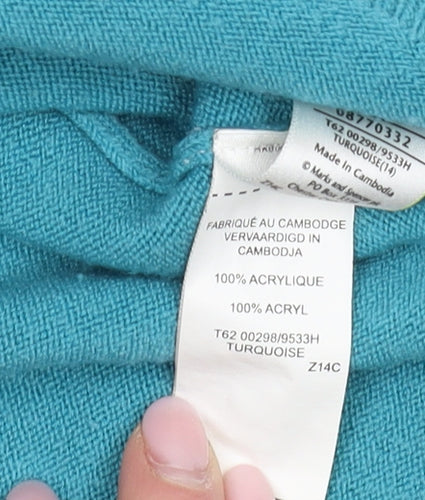 Marks and Spencer Women's Blue V-Neck Pullover Jumper