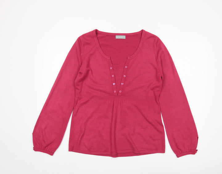 Per Una Women’s Pink Henley Jumper, Size 14