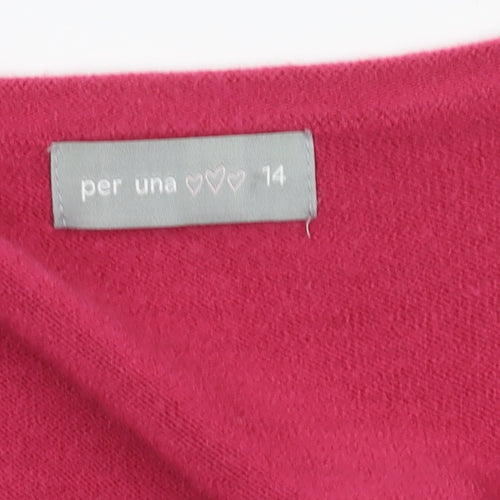 Per Una Women’s Pink Henley Jumper, Size 14