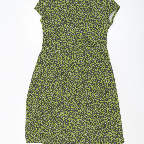 Boden Women's Green Animal Print Wrap Dress Size 12