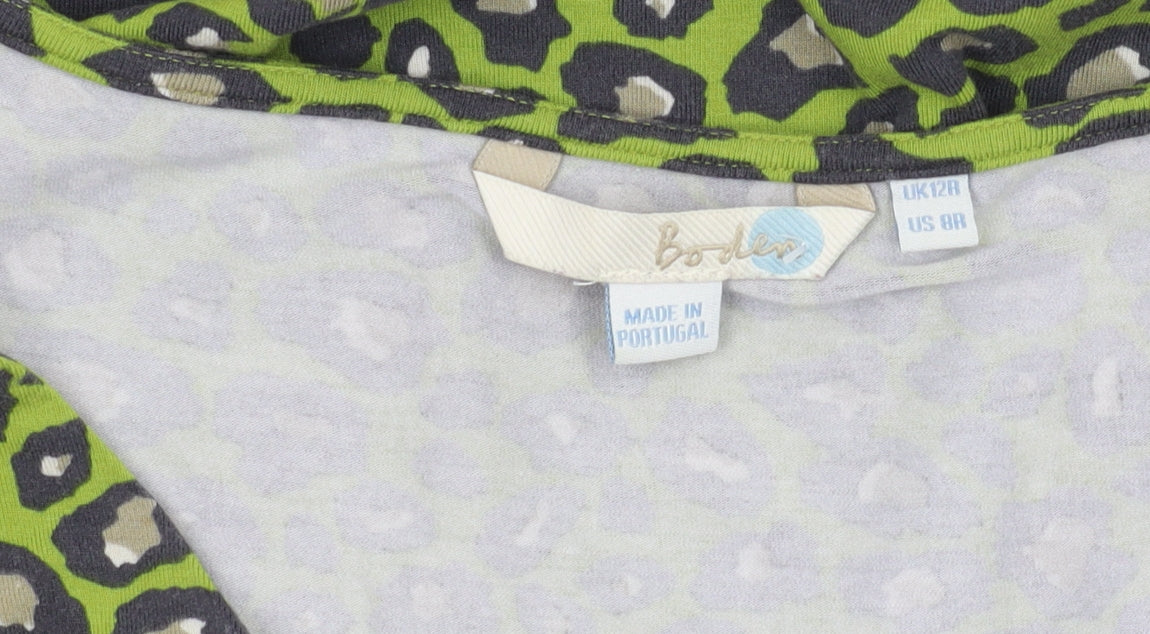 Boden Women's Green Animal Print Wrap Dress Size 12