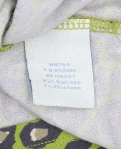 Boden Women's Green Animal Print Wrap Dress Size 12