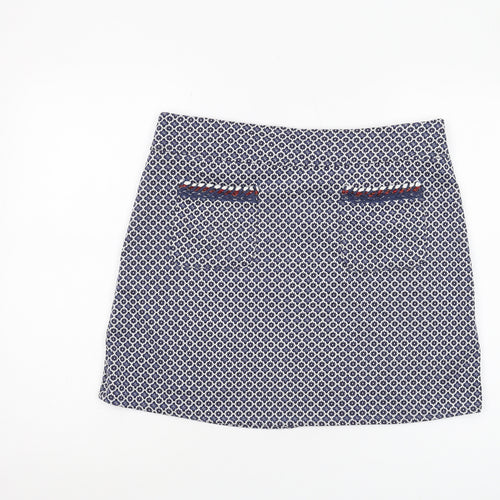 Dorothy Perkins Women's Blue Geometric Pencil Skirt Size 14