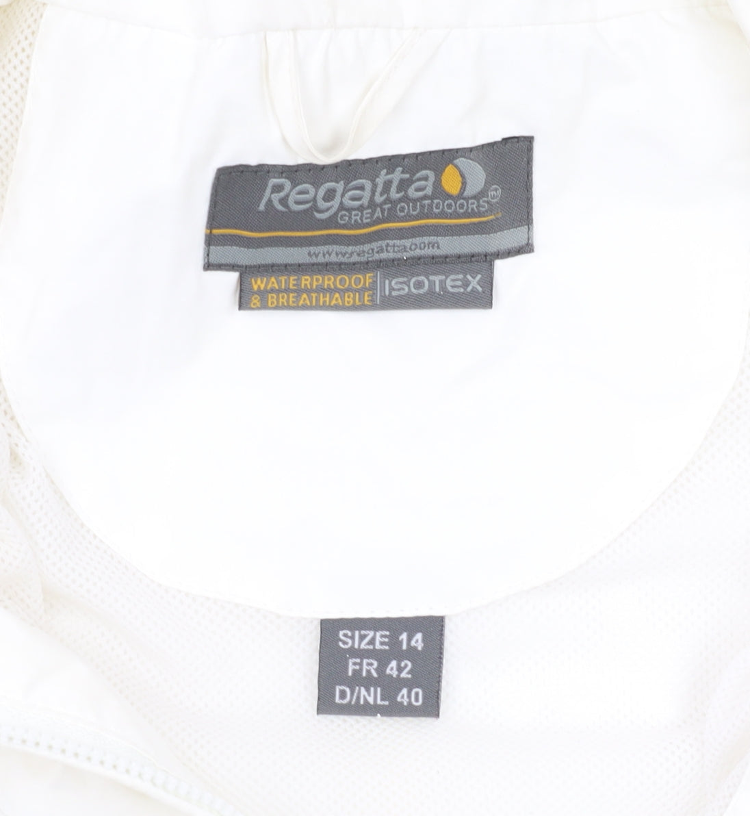 Regatta Women's White Rain Coat Jacket Size 14 Waterproof