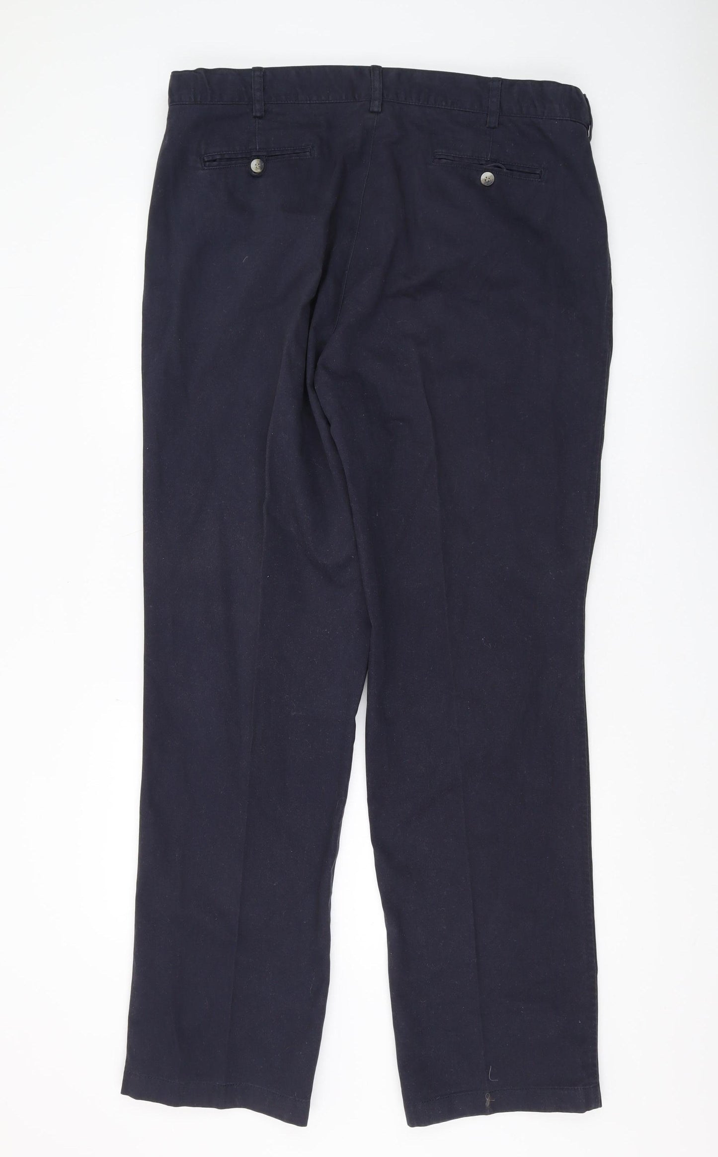 Cotton Traders Men's Navy Dress Trousers, Size 40, Classic Fit